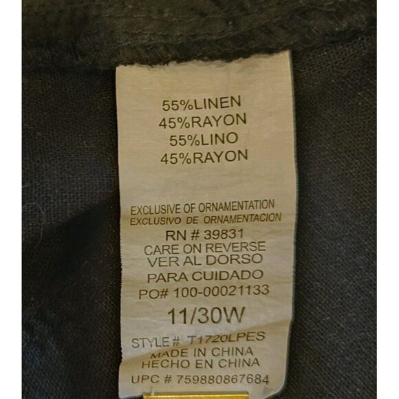 Jolt Womens Wide Leg Rayon Pants Large Black 30W Drawstring Pocket T1720LPES - Picture 7 of 8